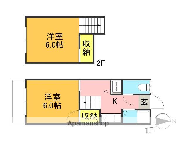 ポカル鈴谷(2K/1階)の間取り写真