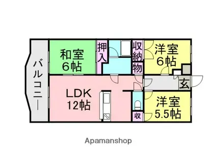 サンジェルマン(3LDK/3階)の間取り写真