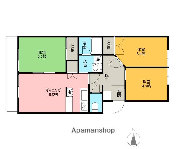 グランデージ大宮(3LDK/4階)の間取り写真