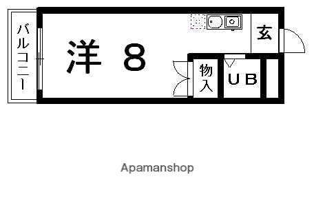 モンホワイエⅠ(ワンルーム/1階)の間取り写真