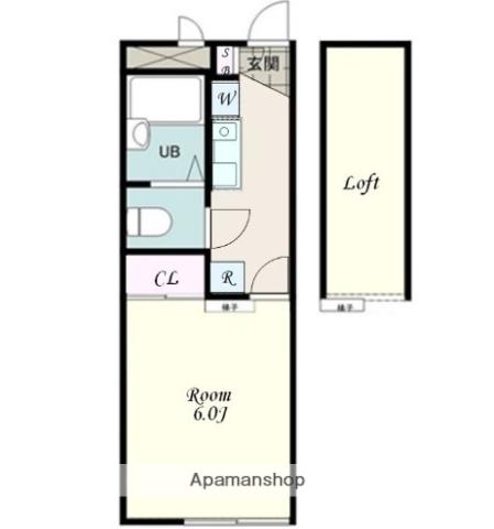 花梨Ⅰ番館(1K/1階)の間取り写真