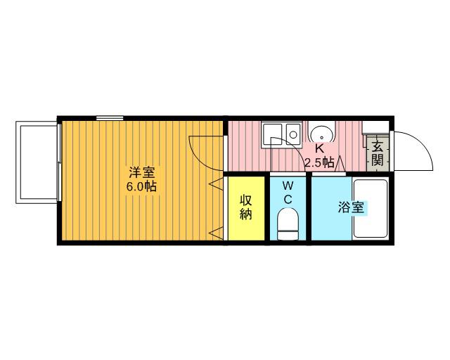 キャメル大成D棟(1K/1階)の間取り写真