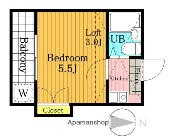 アートパレス日進NO.3(1K/2階)の間取り写真