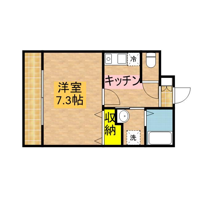 高崎線 大宮駅(埼玉) 徒歩25分 3階建 築23年(1K/2階)の間取り写真