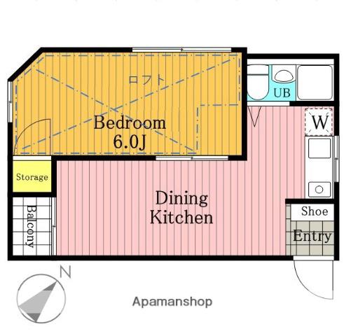 セザンヌP3(1K/2階)の間取り写真