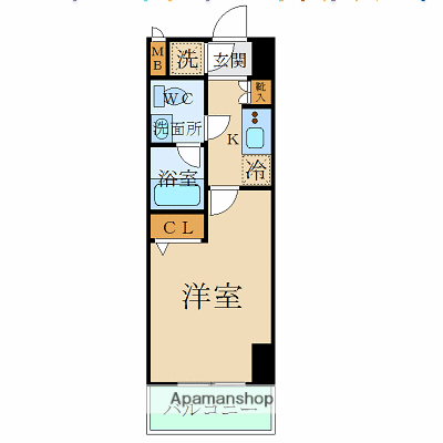 ヴェルステージ大宮(1K/2階)の間取り写真