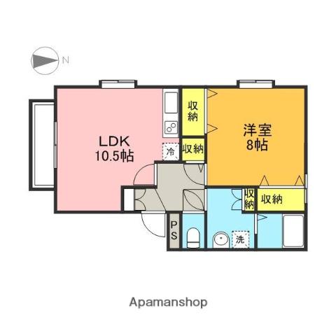 ソネット(1LDK/1階)の間取り写真