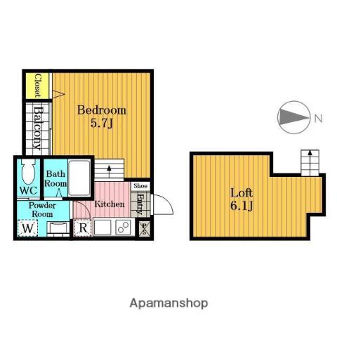 EL CASA 日進(ワンルーム/1階)の間取り写真