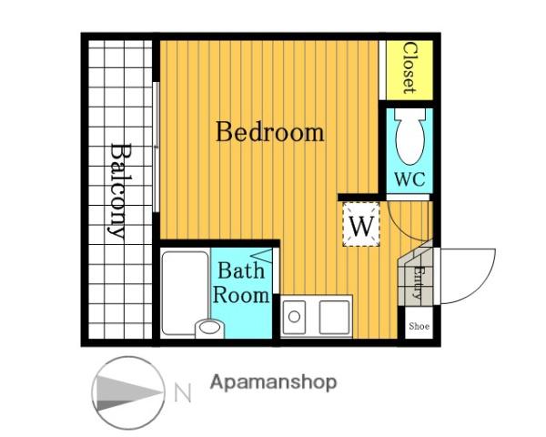 ヴィラージュ大宮(ワンルーム/1階)の間取り写真