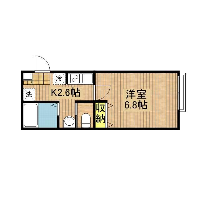 オーク日進(1K/1階)の間取り写真