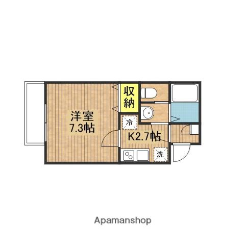 オーク日進(1K/2階)の間取り写真