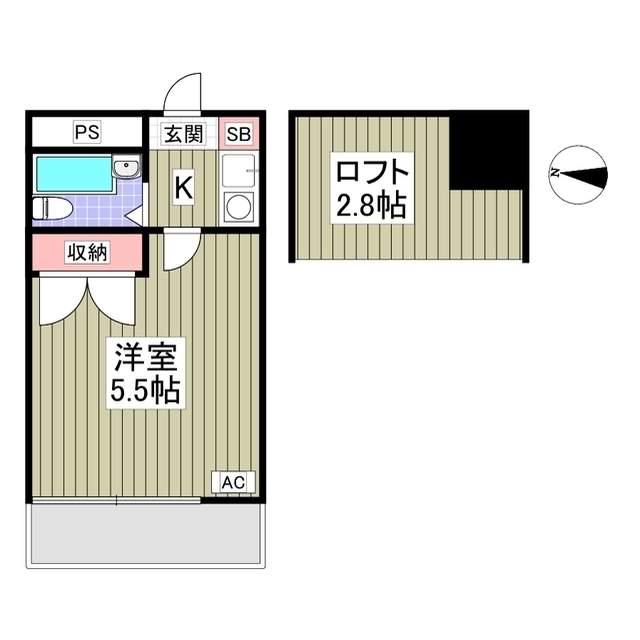 テラス大成(1K/1階)の間取り写真