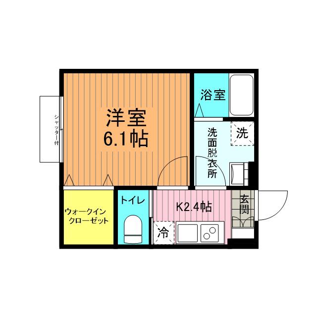 グランコート(1K/1階)の間取り写真