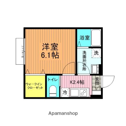 グランコート(1K/1階)の間取り写真