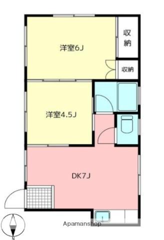 マンションしらかわ(2DK/1階)の間取り写真