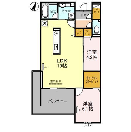 BELLEVILLE桜木町(2LDK/3階)の間取り写真