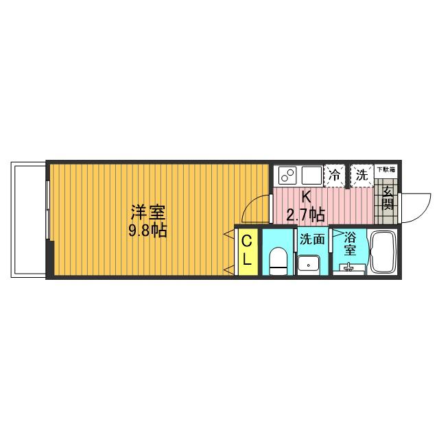 パルジェ日進Ⅱ(1K/1階)の間取り写真