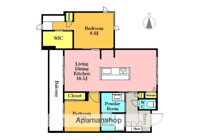 ルミチェーロ(2LDK/3階)の間取り写真