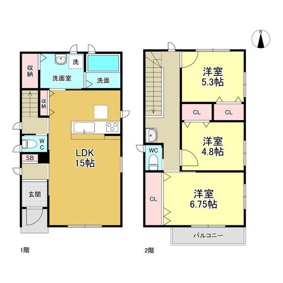 京浜東北・根岸線 大宮駅(埼玉) 徒歩15分 2階建 築8年(3LDK)の間取り写真