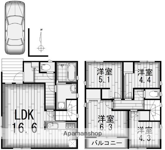 川越線 日進駅(埼玉) 徒歩17分 2階建 築1年(4LDK)の間取り写真