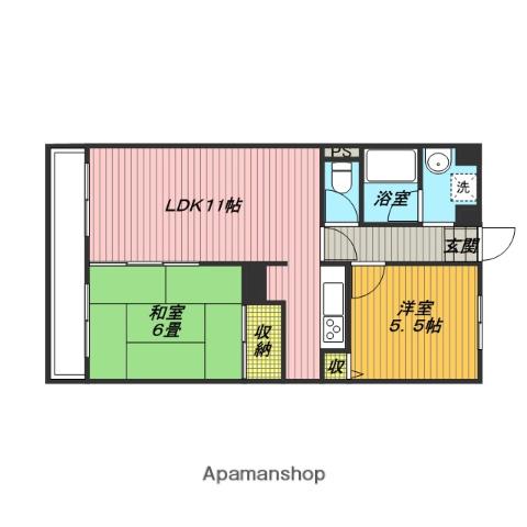 メイプルスクエア(2LDK/2階)の間取り写真