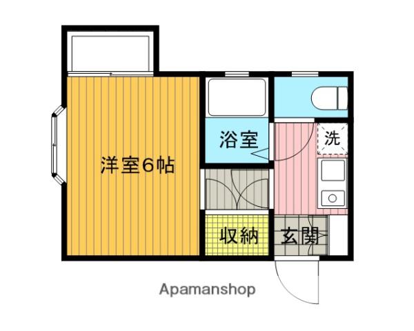 カーサ大成(1K/2階)の間取り写真