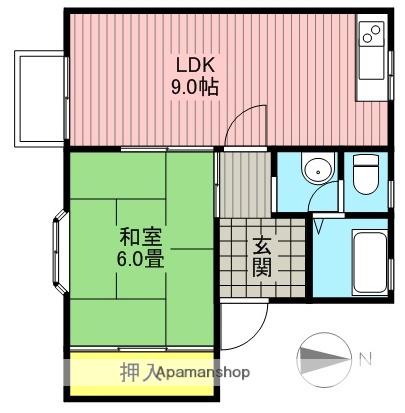 シティヒルズ(1LDK/2階)の間取り写真