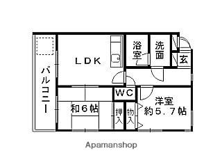 アネックスサクラ(2DK/2階)の間取り写真