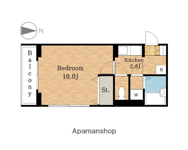 ラ・アントレ(1K/2階)の間取り写真