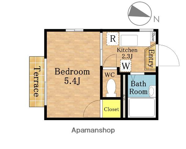 旭エステート(1K/1階)の間取り写真