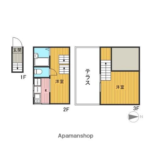 テアトロ草加(1DK/1階)の間取り写真