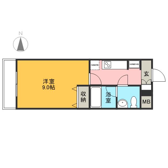 バウ ハウス(1K/7階)の間取り写真