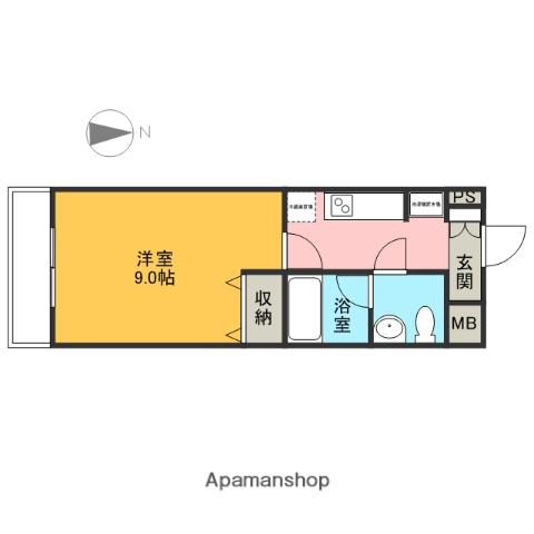 バウ ハウス(1K/5階)の間取り写真