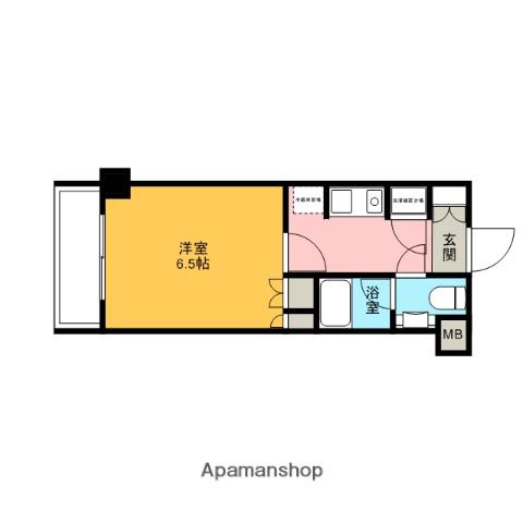 プラティーク・キューヴ(1K/6階)の間取り写真