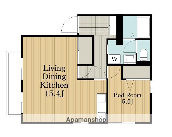 エステートコーワB(1LDK/2階)の間取り写真