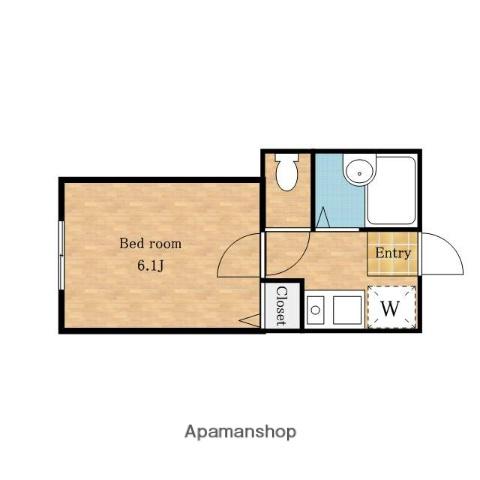 プランドール(1K/1階)の間取り写真