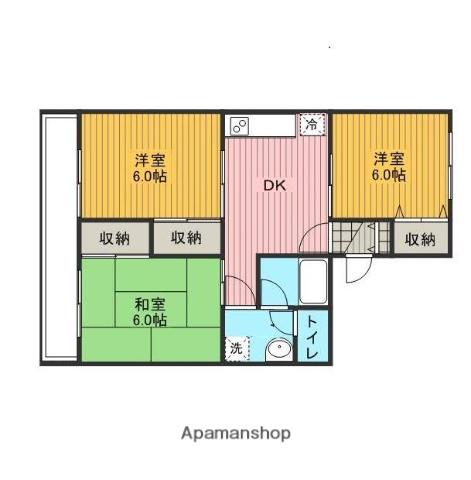 インペリアルコーポ(3DK/3階)の間取り写真