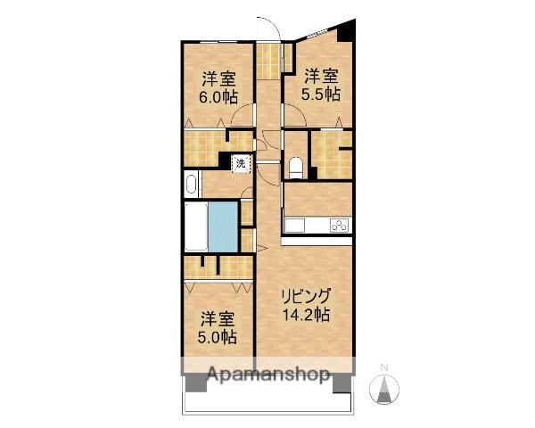 デュオヒルズ草加神明(3LDK/3階)の間取り写真