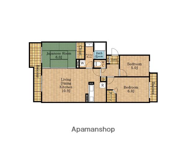 マリオン(3LDK/1階)の間取り写真