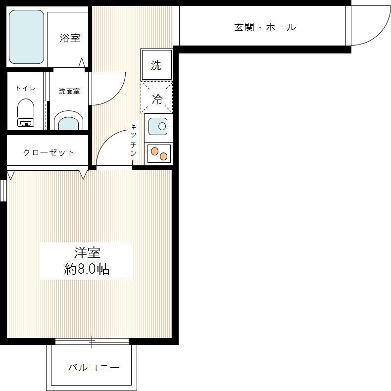 ミレニア草加住吉(1K/1階)の間取り写真