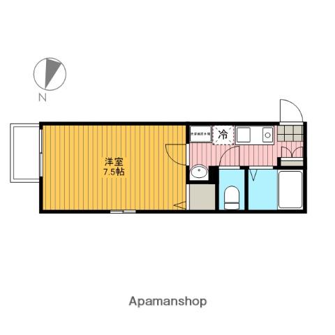 カルナ氷川(1K/2階)の間取り写真