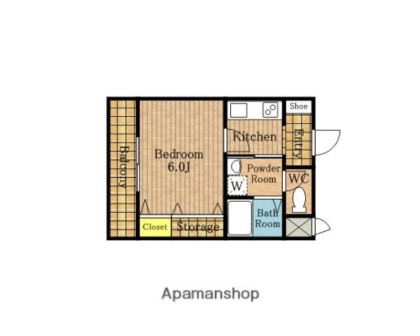 スカーレットⅡ(1K/3階)の間取り写真
