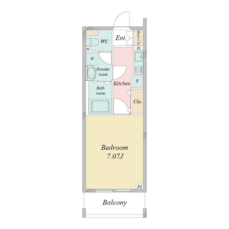 HF草加レジデンス (1K/2階)の間取り写真