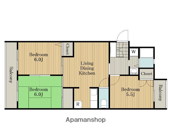 レキシントンマンション松並木(3LDK/2階)の間取り写真