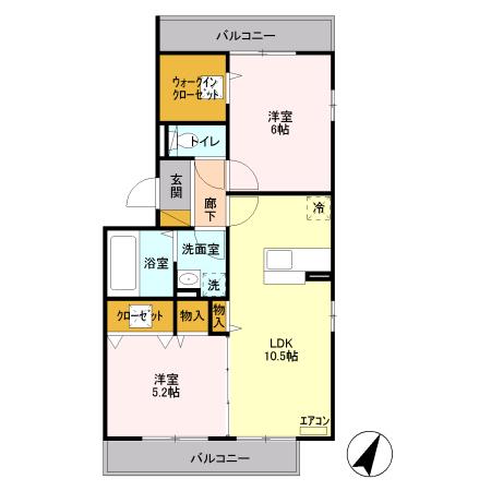 グレイスメゾン(2LDK/1階)の間取り写真