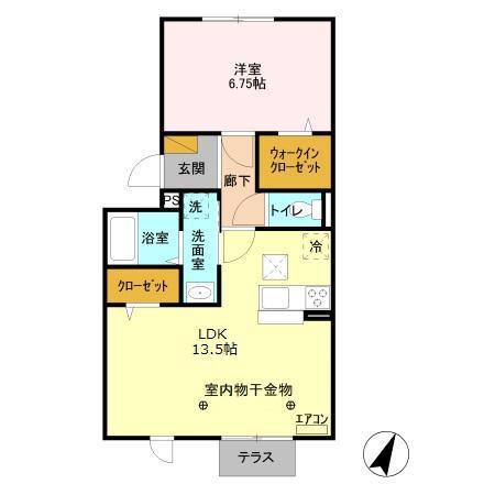 グレイスガーデン(1LDK/1階)の間取り写真
