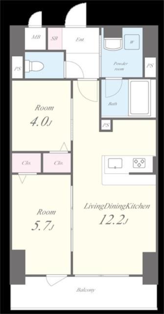EVERGARDEN(2LDK/4階)の間取り写真
