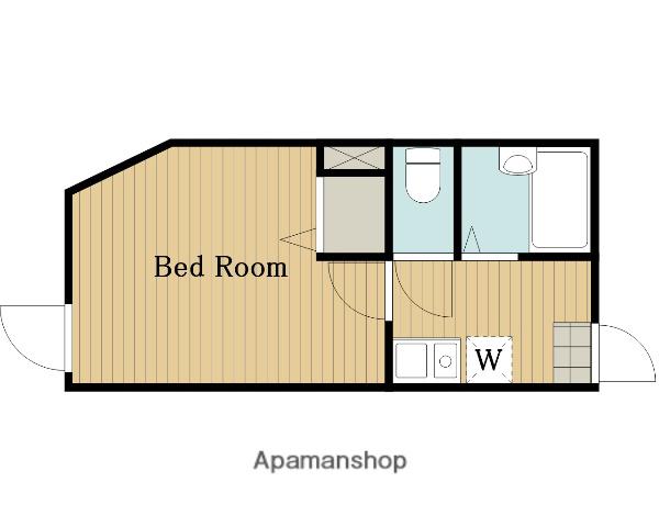 ラフィネ竹の塚(1K/2階)の間取り写真