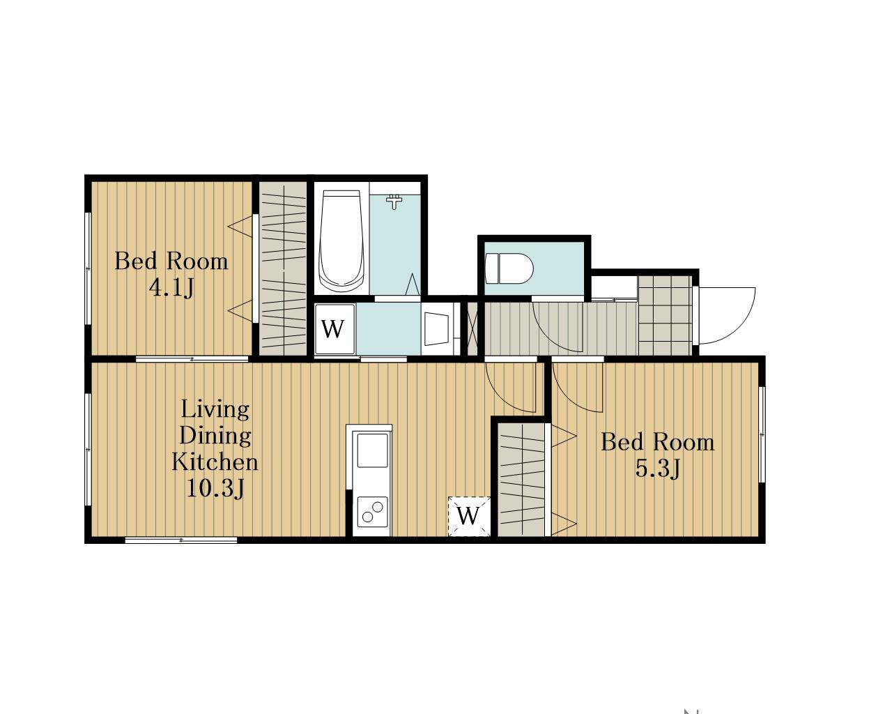 リーブルファイン八潮南川崎Ⅲ(2LDK/1階)の間取り写真