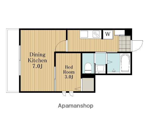 瀬崎A棟(1DK/1階)の間取り写真